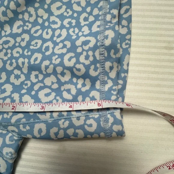 Adam Selman Sport Blue Leopard Print Shorts French cut high rise size medium - Picture 12 of 14